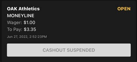 cash out suspended draftkings meaning